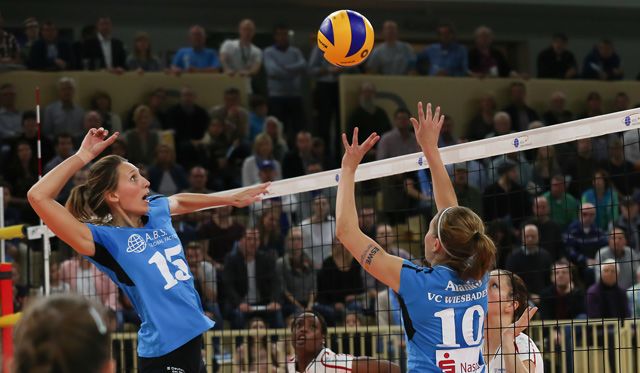 VC Wiesbaden unterliegt nach großem Kampf den Roten Raben Vilsbiburg mit 1:3 Foto: Detlef Gottwald VC Wiesbaden unterliegt nach großem Kampf den Roten Raben Vilsbiburg mit 1:3 - Foto: Detlef Gottwald