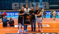 VfB-Libero Lenny Graven, Thilo Späth-Westerholt, Thomas Bellgardt und Libero Lucas Huckle  Foto:  Alexander Hoth