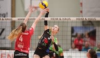 Das DVV-Qualifikationsspiel zwischen Borken und Stralsund war ein Duell auf Augenhöhe  Foto:  Tom Schulte