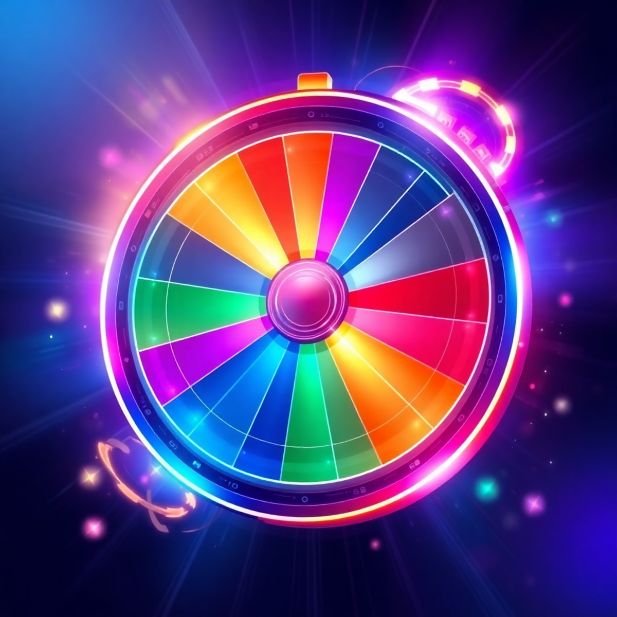 Random picker interface displaying a palette of vibrant, unpredictable colors
