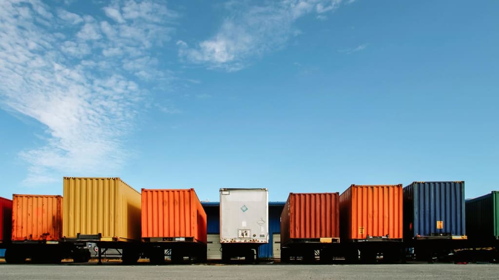 Containers in a port