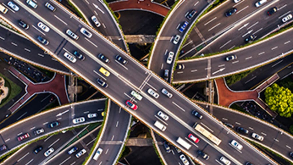 Bild einer Verzweigung aus der Vogelperspektive