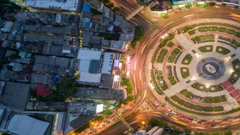 Bild eines Kreisels aus der Luft