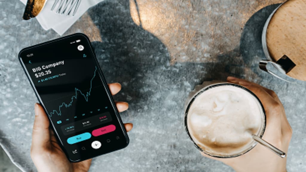 Bild eines Smartphones mit einer Tradingplattform