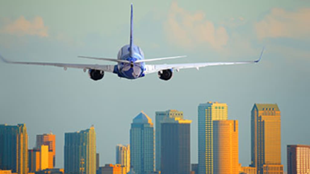 Flugzeug im Landeanflug