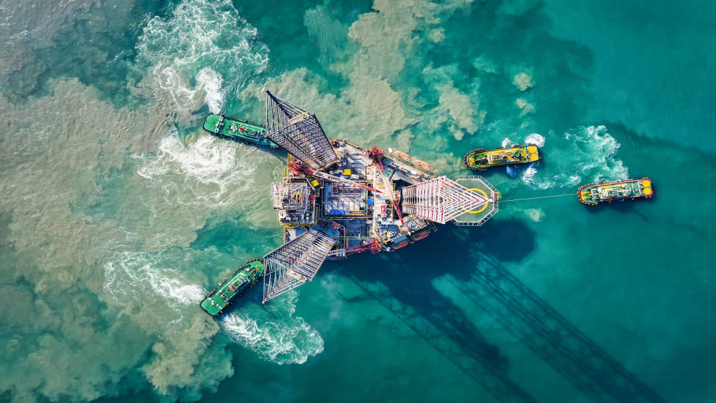 Bohrinsel aus Vogelperspektive