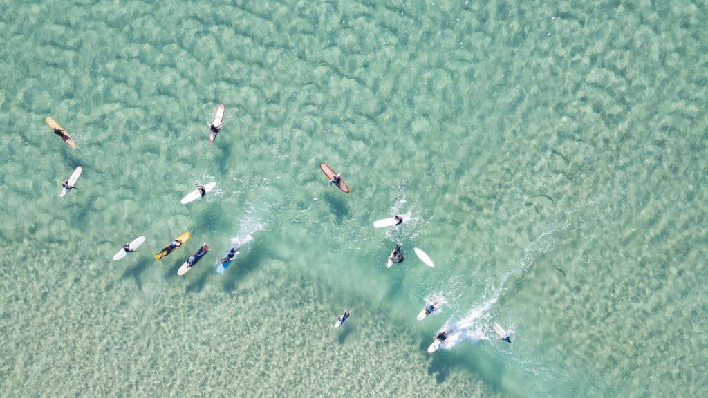 Bild von Surfern an der Küste von Australien