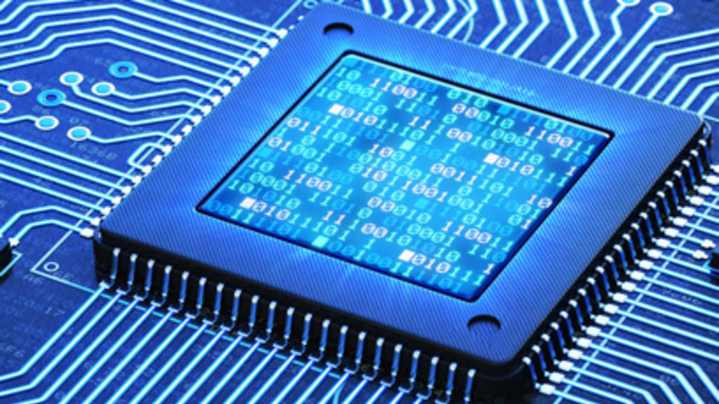 Nahaufnahme eines Computerchips Header