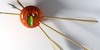 Apfel und Pfeile Symbolbild