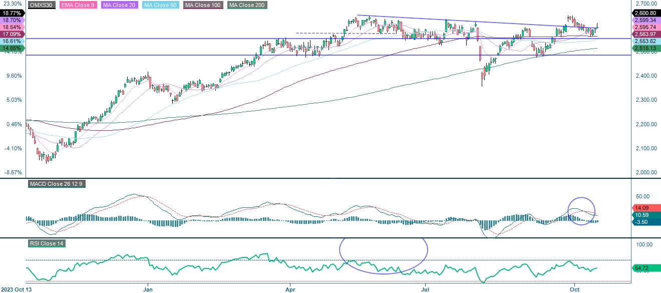 OMX one year performance graph