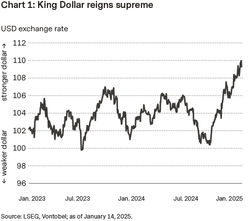 US dollar exchange rate over the course of 2023 to 2025