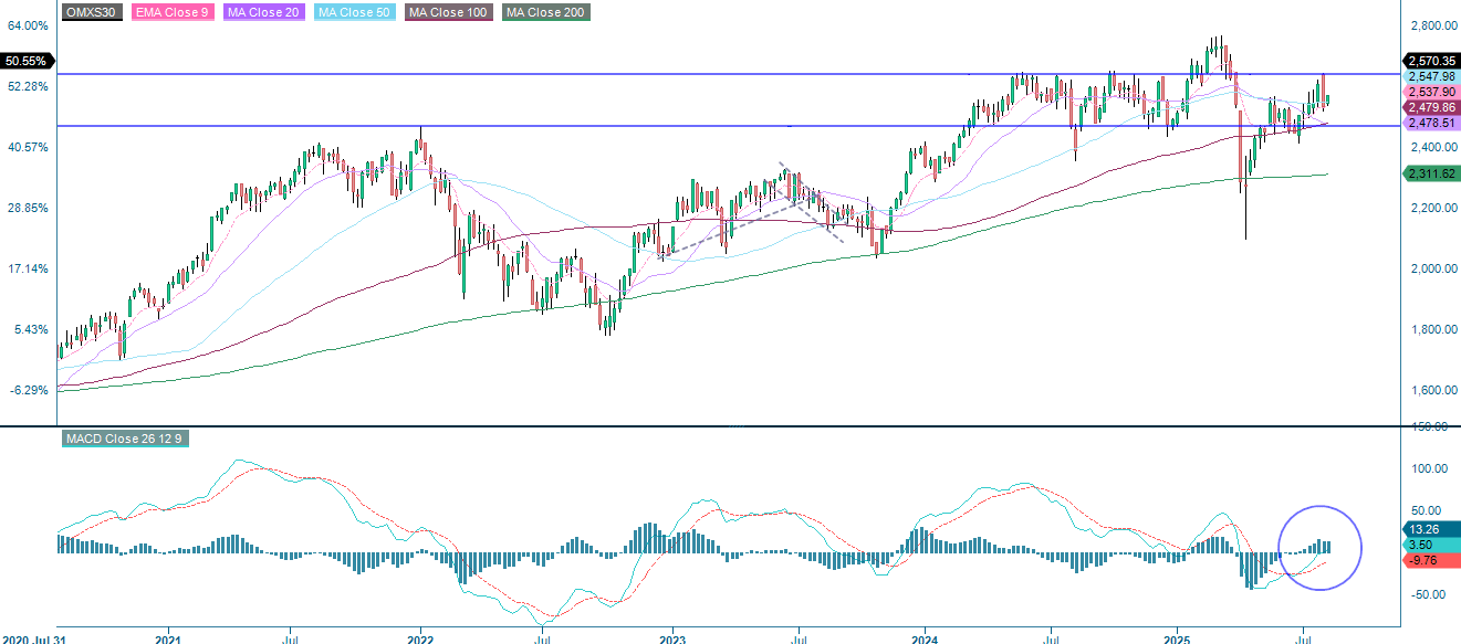 OMX30 5 årig utveckling
