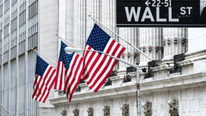 Det amerikanske flag på Wall Street