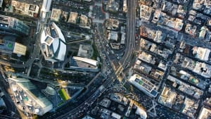 Bild einer Stadt aus der Vogelperspektive