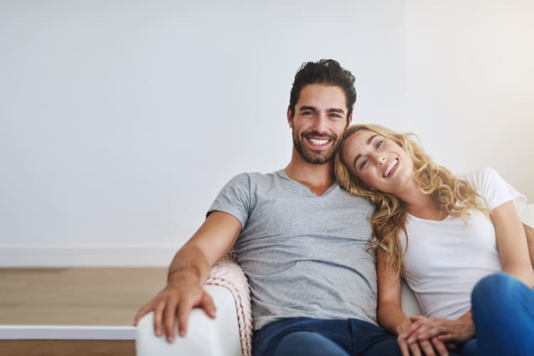 Couple on sofa