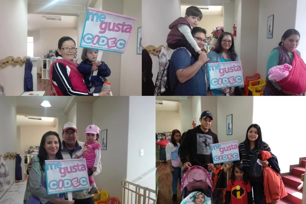 Familias compartiendo una actividad en CIDEC