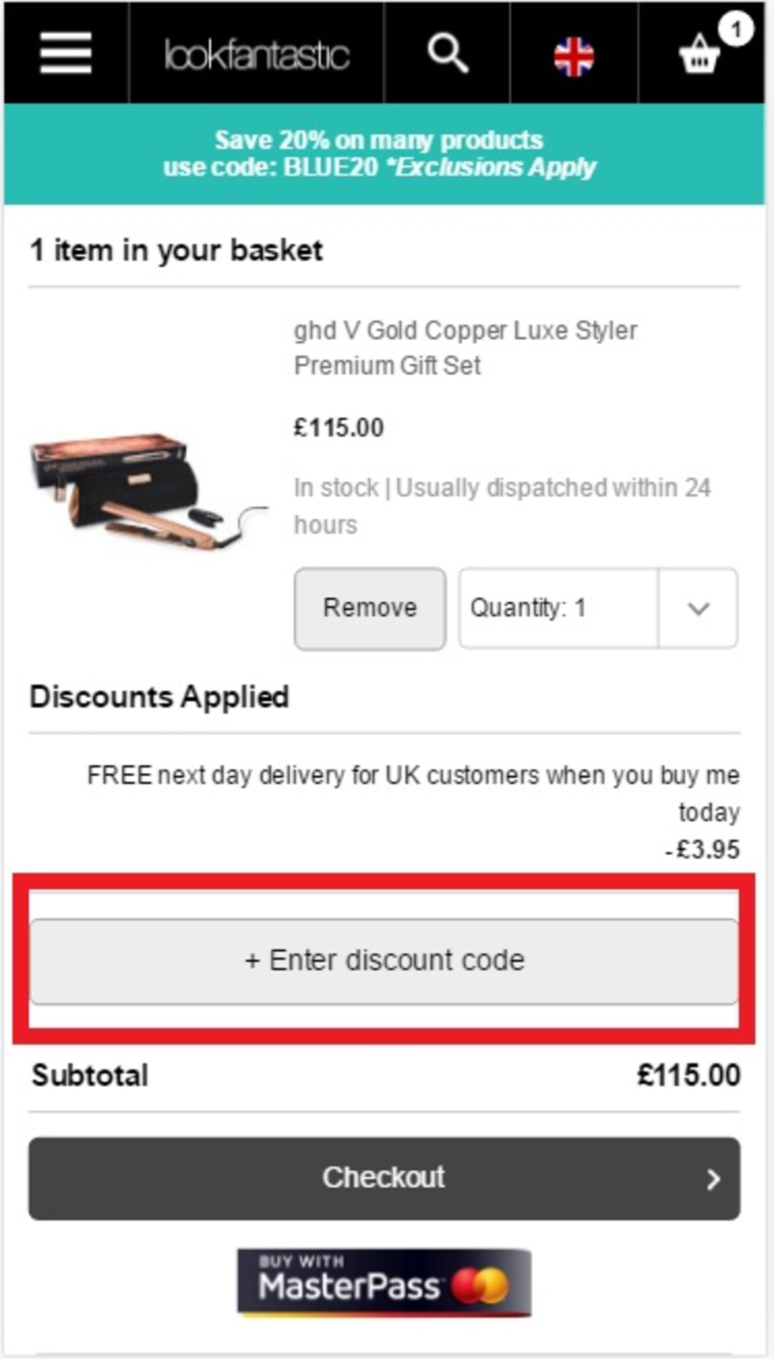 look fantastic new customer code