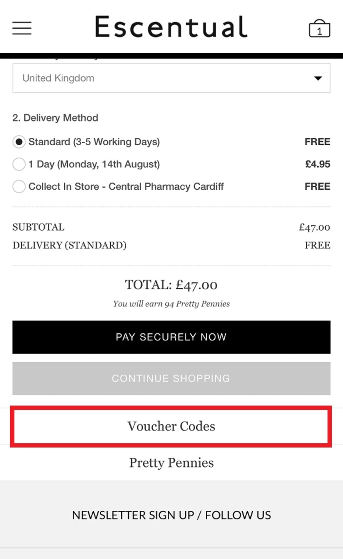 escentual new customer discount