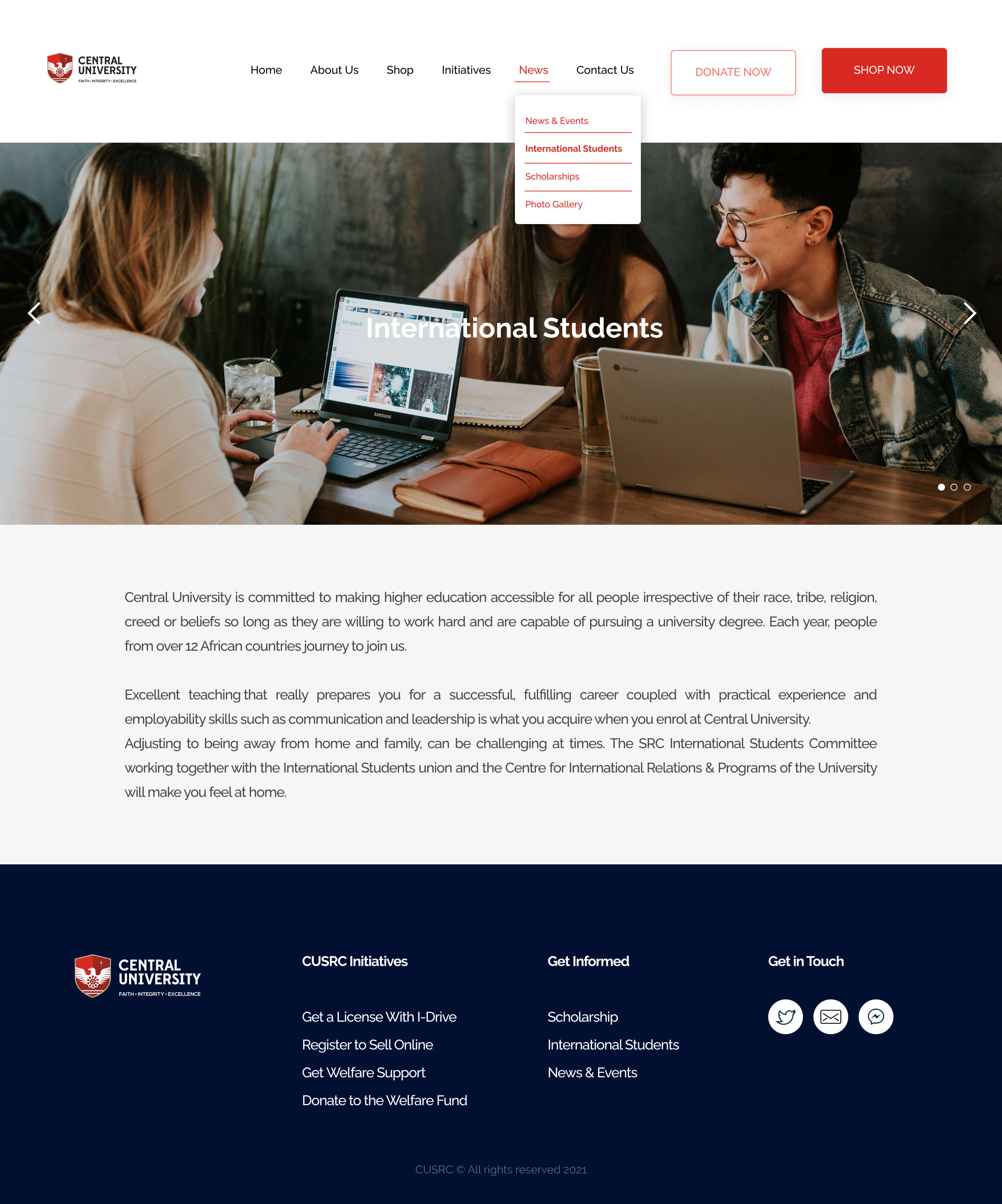 Website design sample