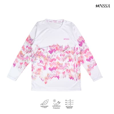 Kaos Jersey WHITE GEO FLOWERS - Panjang & Pendek - Jersey Pria & Wanita - Nasional Apparel AABCC
