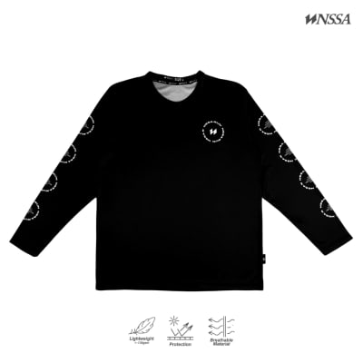 [NEW SIZE] Kaos Jersey RUN LOGO HITAM DAN PUTIH - Panjang - Jersey Pria & Wanita - Nasional Apparel AABCC