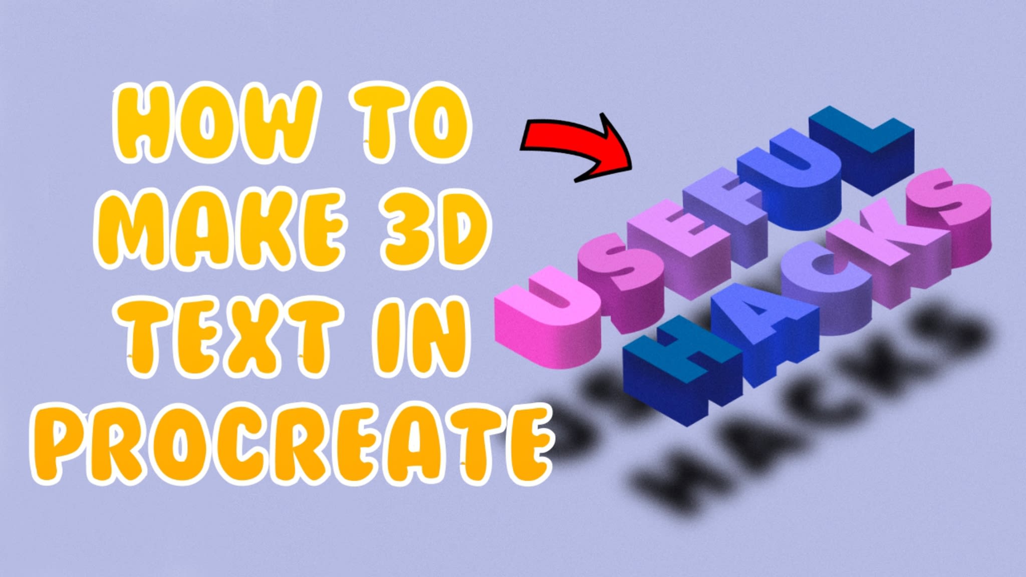 How to make a 3D text in Procreate