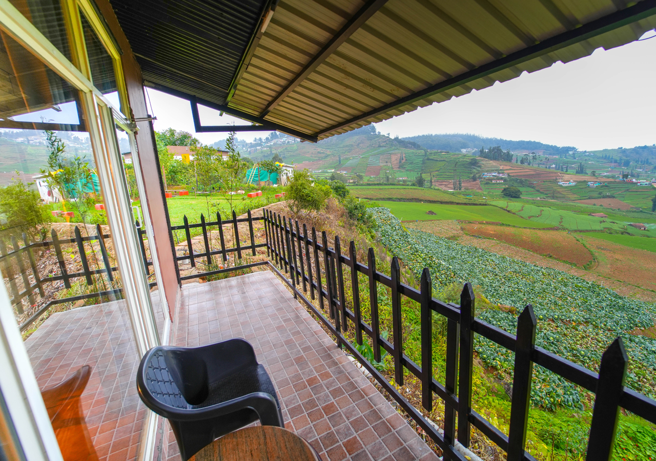 ooty resort with plantation view balcony