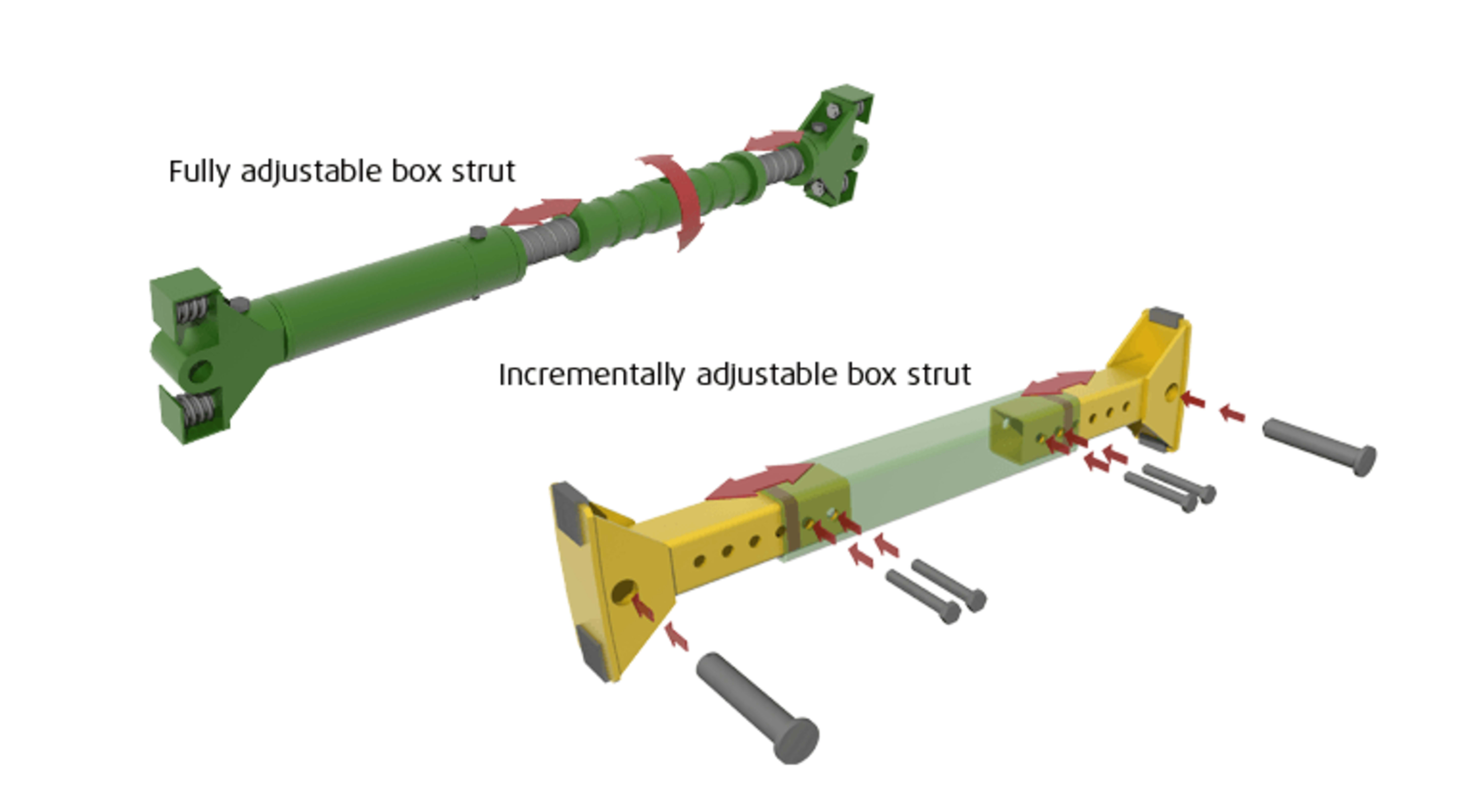 Mini and Standard Trench Box 3D Strut Image