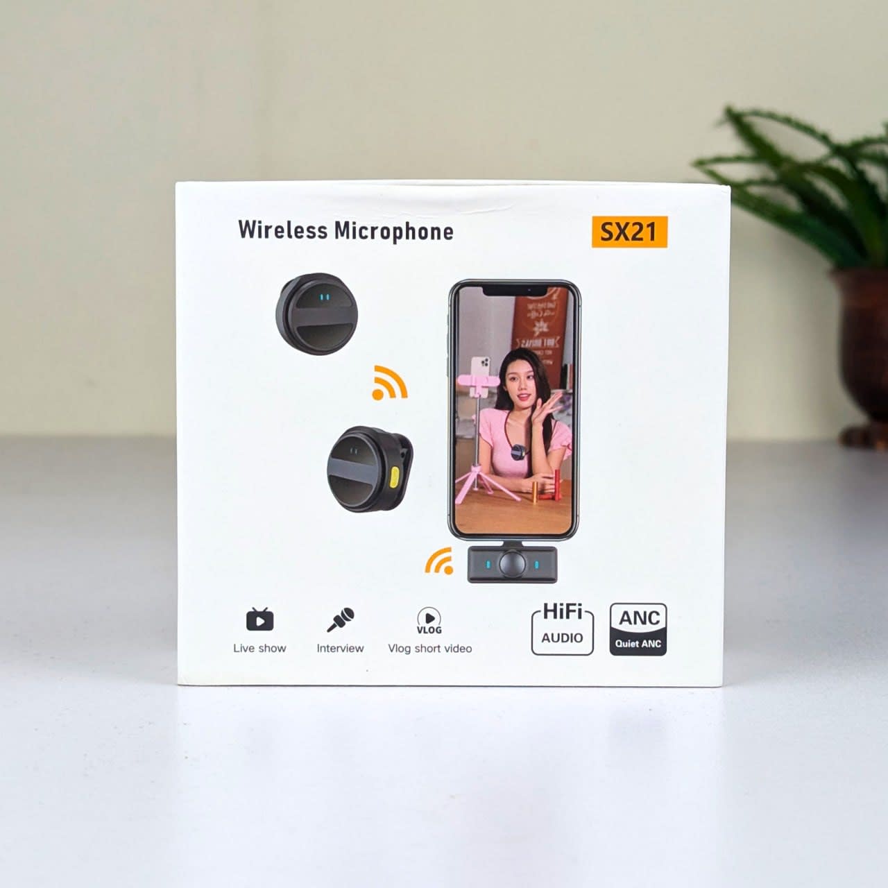 SX21-New 2-in-1 Wireless Lavalier Microphone