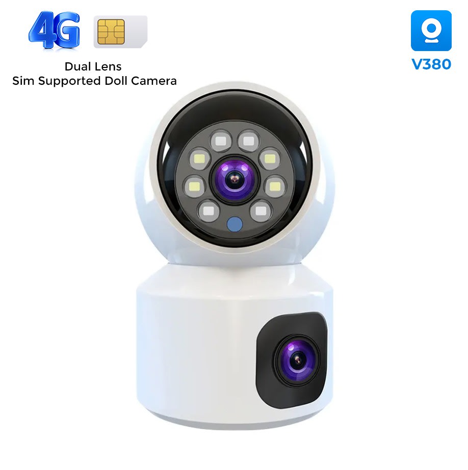 V380 Pro Dual Lens 4G SIM Supported Security Camera 