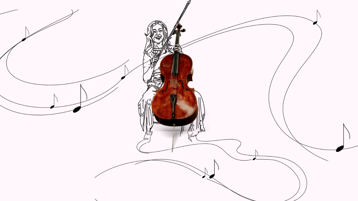 Cello player illustration