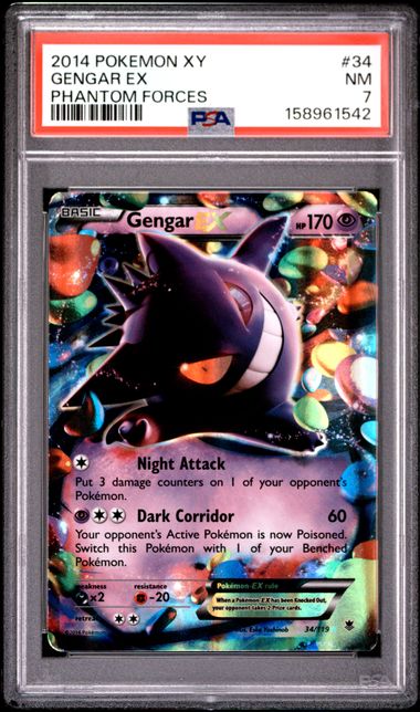 2014 Pokemon XY Phantom Forces 34 Gengar EX PSA 7 Near Mint