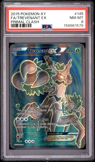 2015 Pokemon XY Primal Clash 145 Full Art Trevenant EX PSA 8 Near Mint