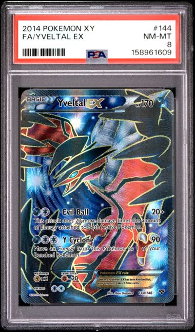 2014 Pokemon XY 144 Full Art Yveltal EX PSA 8 Near Mint