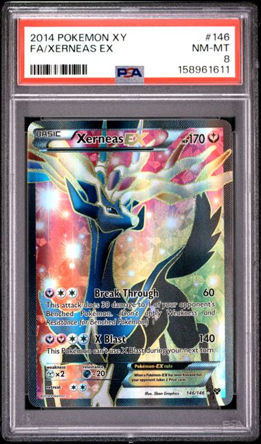 2014 Pokemon XY 146 Full Art Xerneas EX PSA 8 Near Mint