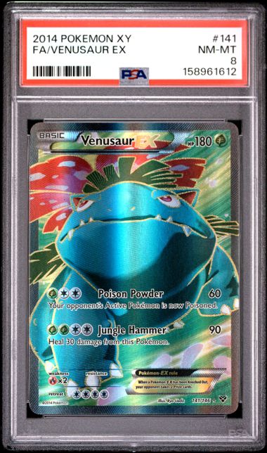 2014 Pokemon XY 141 Full Art Venusaur EX PSA 8 Near Mint