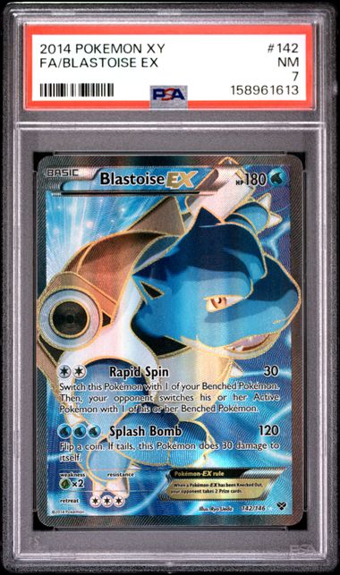 2014 Pokemon XY 142 Full Art Blastoise EX PSA 7 Near Mint