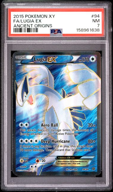 2015 Pokemon XY Ancient Origins 94 Full Art Lugia EX PSA 7 Near Mint