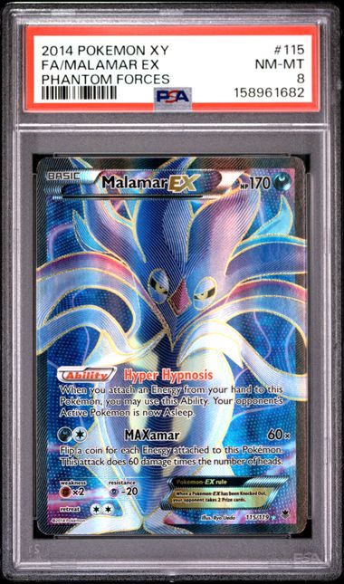 2014 Pokemon XY Phantom Forces 115 Full Art Malamar EX PSA 8 Near Mint