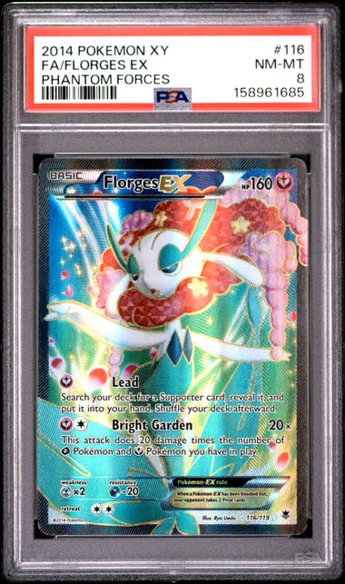 2014 Pokemon XY Phantom Forces 116 Full Art Florges EX PSA 8 Near Mint