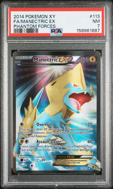 2014 Pokemon XY Phantom Forces 113 Full Art Manectric EX PSA 7 Near Mint