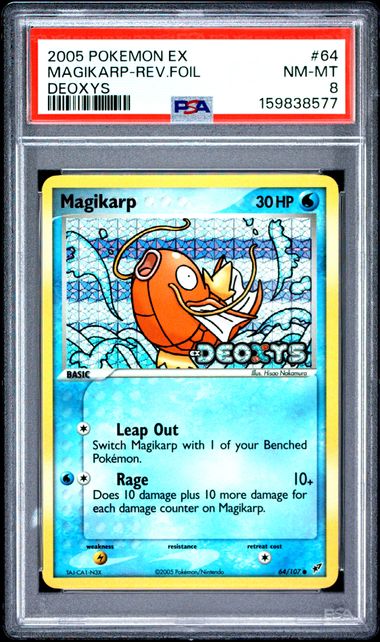 2005 Pokemon EX Deoxys 64 Magikarp Reverse Foil PSA 8 Near Mint