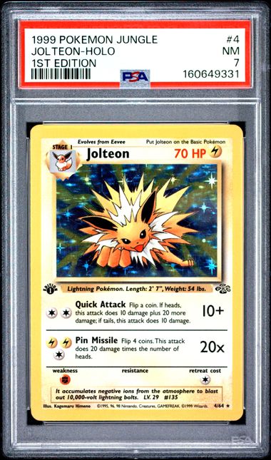 1999 Pokemon Jungle 4 Jolteon Holo 1st Edition PSA 7 Near Mint