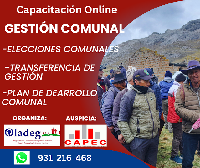 Anuncio CAPACITACIÓN ONLINE GESTIÓN COMUNAL