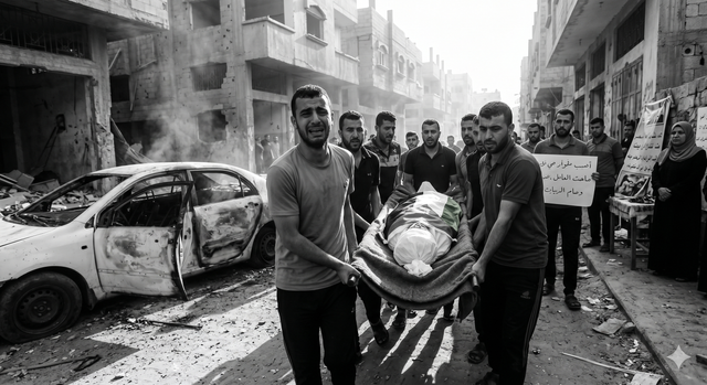 Tragedi Gaza: Serangan Udara Targetkan Kendaraan Polisi, Balita Turut Menjadi Korban