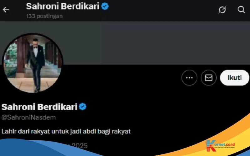 NasDem Tegaskan @sahroni_berdikari Berdikari di X, Bukan Milik Ahmad Sahroni: Fakta, Klarifikasi, dan Respons Publik