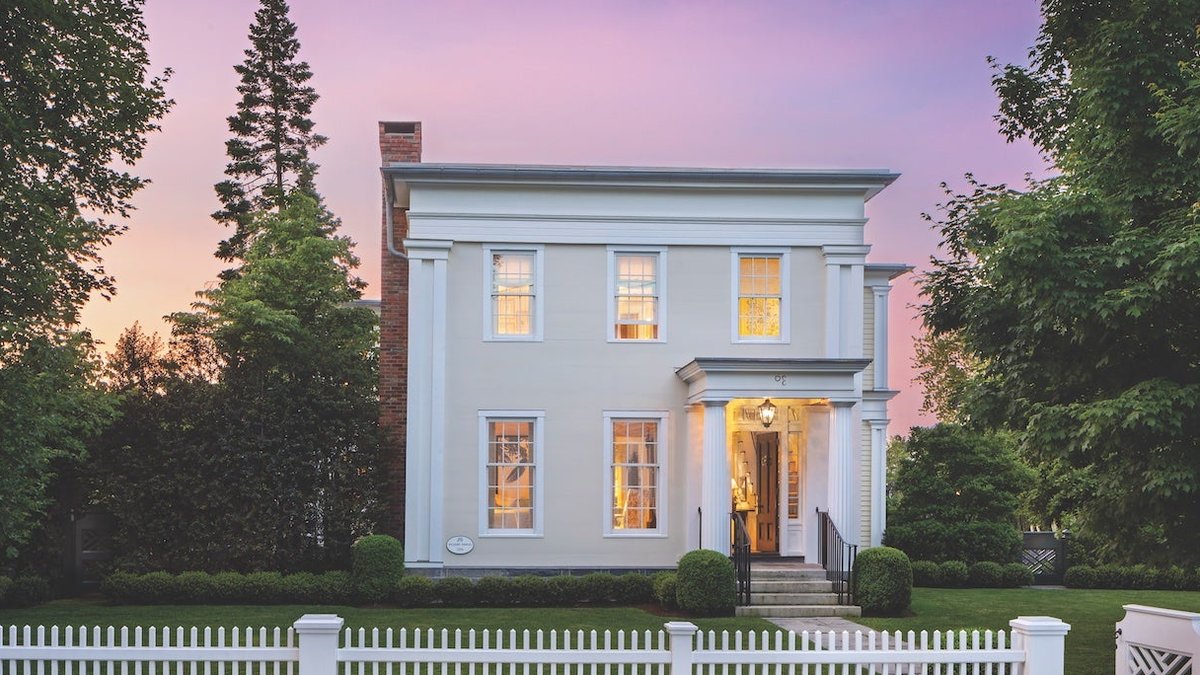 Essex Village's Greek Revival Home Receives Period-Appropriate Facelift - greek revival home restoration