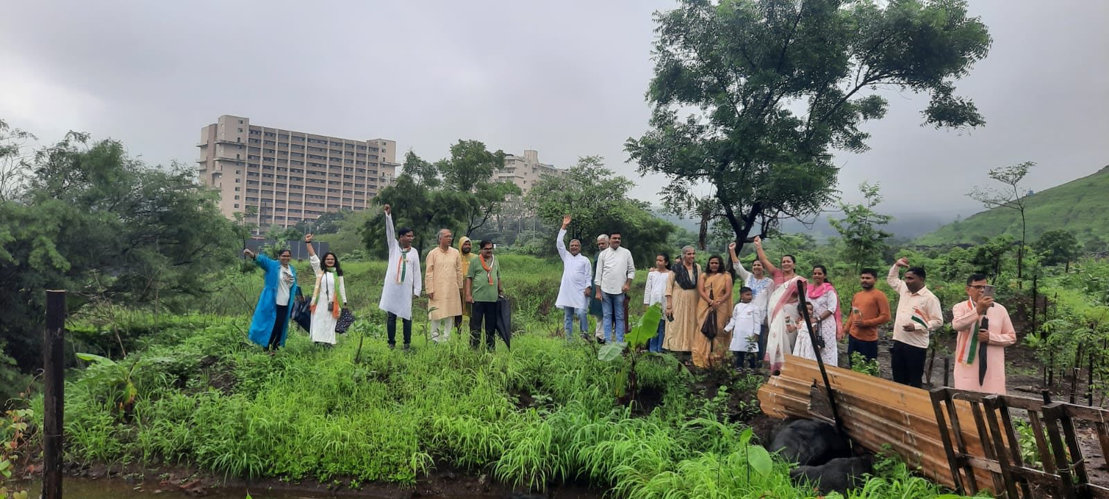 Volunteers celebrating Independence Day 2026 at Sindoor Valley