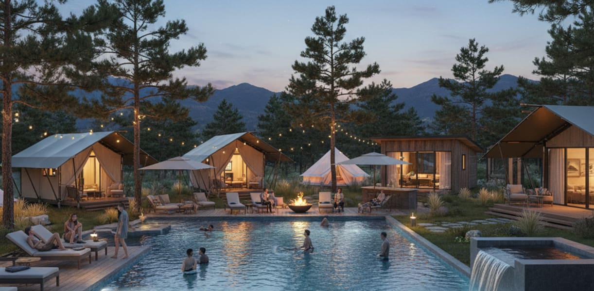Hotel Pool at night