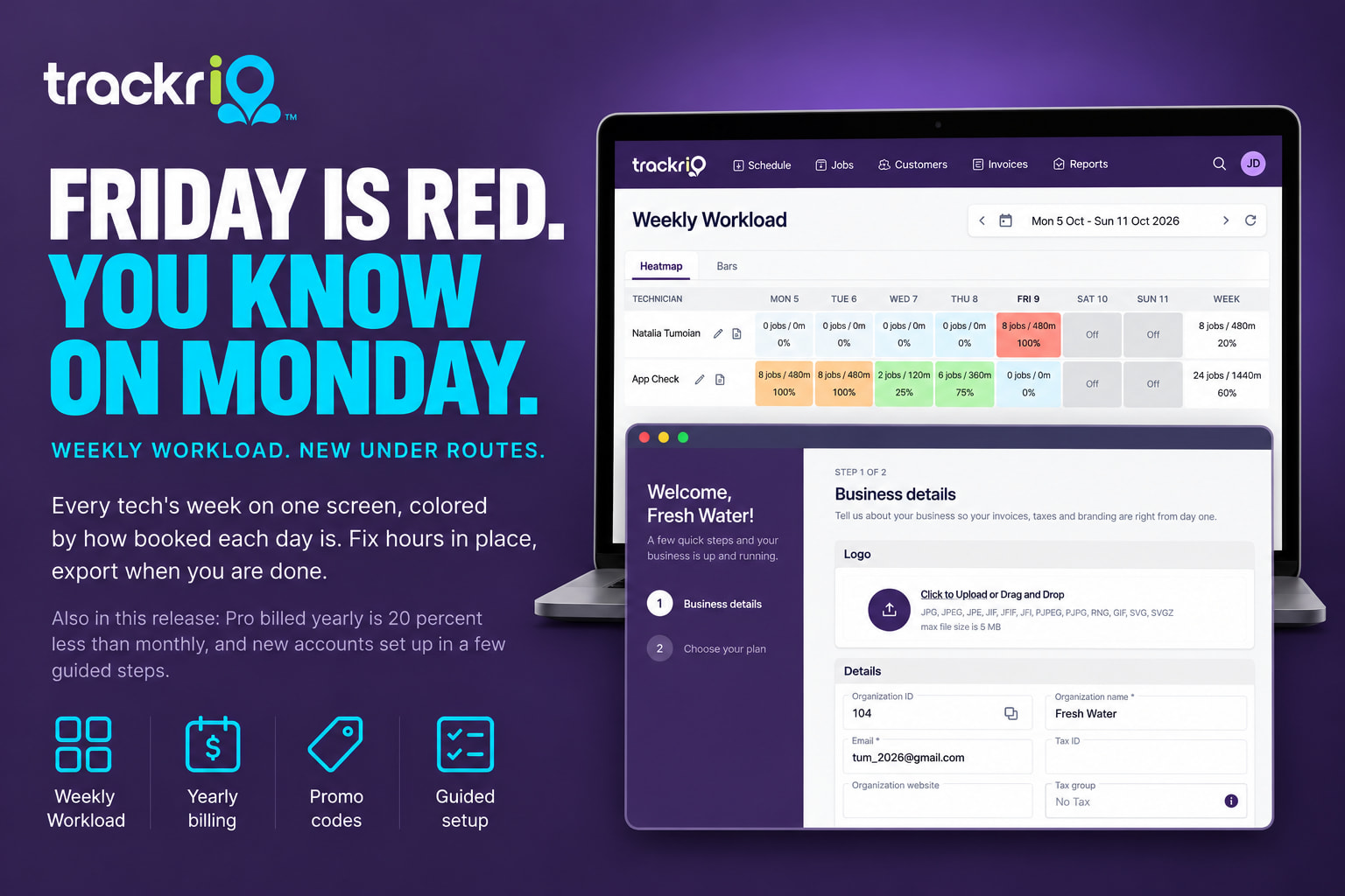 weekly workload - trackr iO